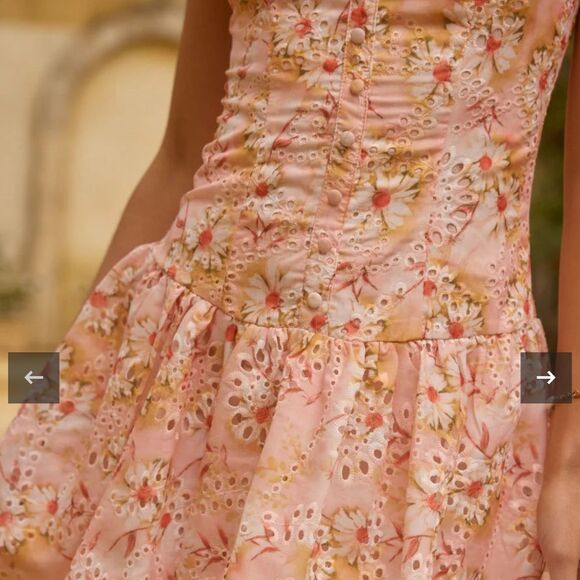 Floral Mini Dress in Pink, S - Picture 5 of 10